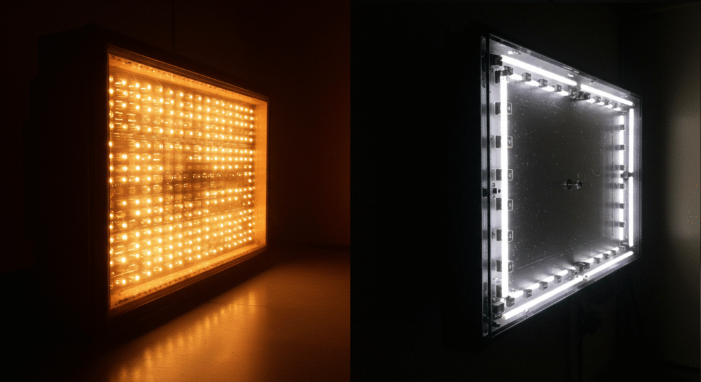 Compare Direct LED Backlight and Side LED Backlight