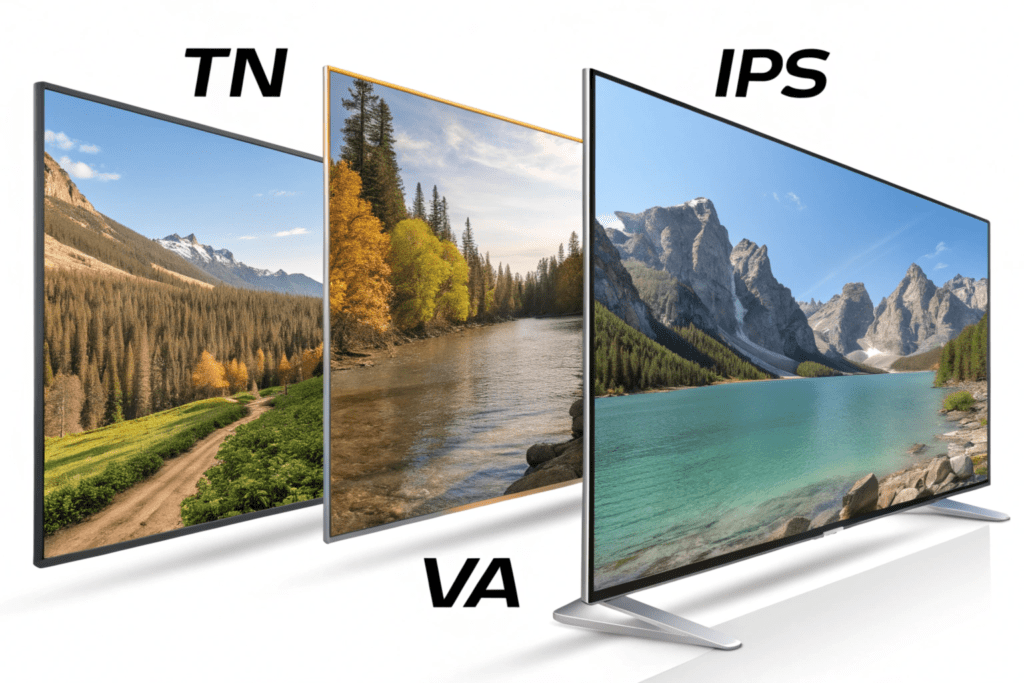 viewing angle comparing tn ips and va panels