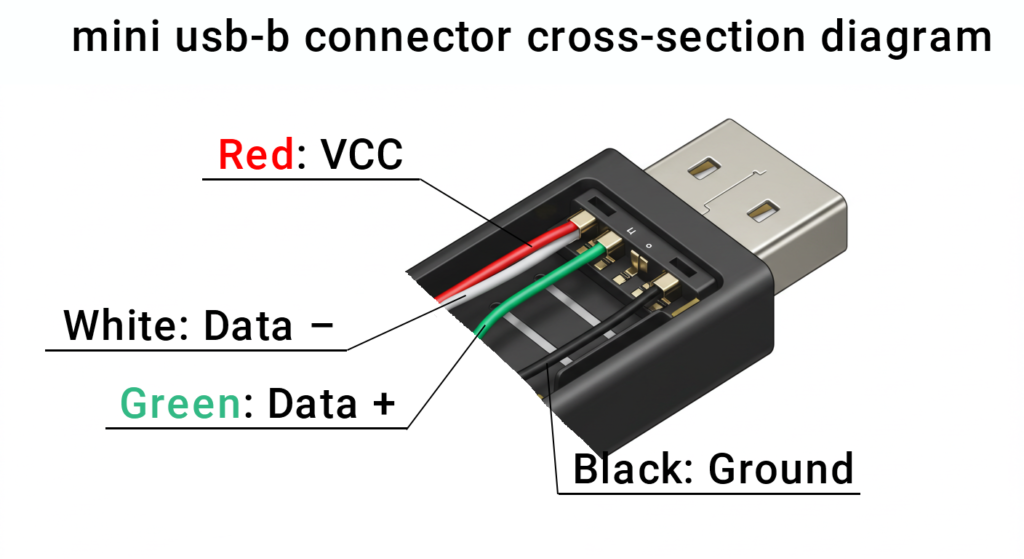 mini usb-b connector cross-section diagram