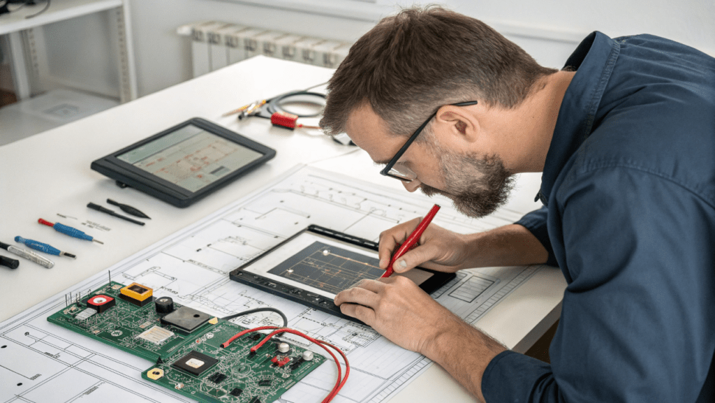Engineer are designing the LCD module