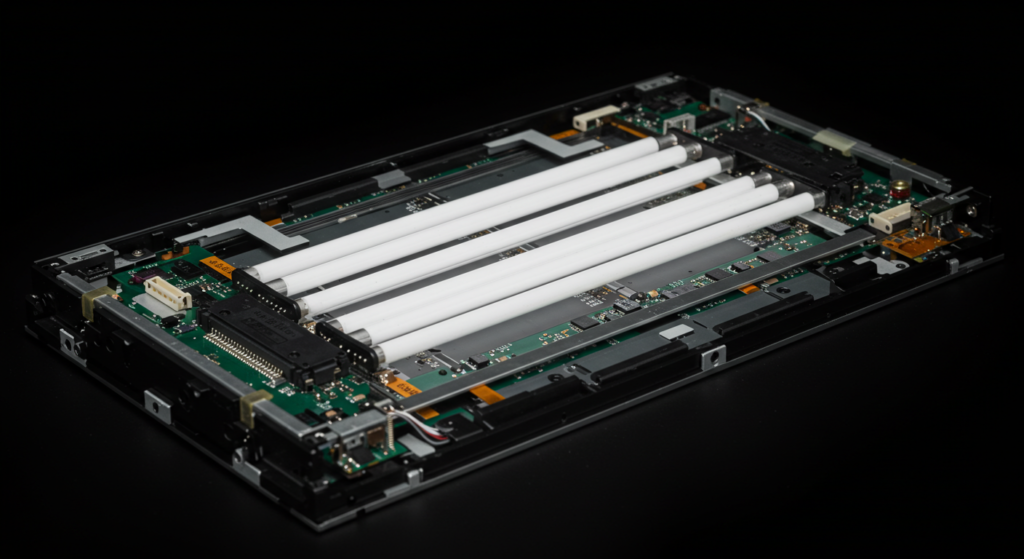 Cold Cathode Fluorescent Lamp (CCFL) backlight technology used in older LCD displays