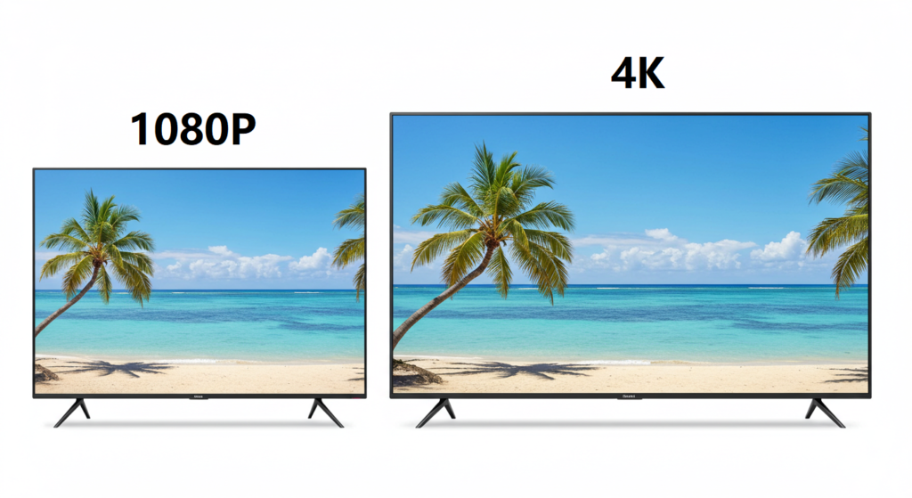 Comparison of screen size and resolution impact on display sharpness