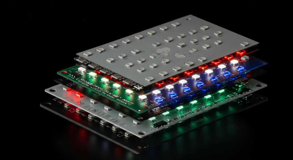Diagram illustrating the RGBW backlight structure in an LCD panel