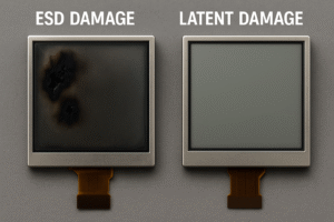 This image visually conveys the consequences of ESD damage